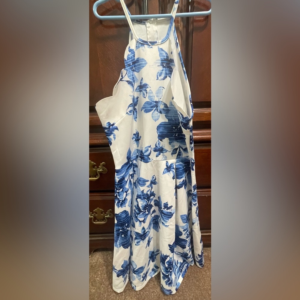Charlotte Russe Scalloped Bib Neck Skater Dress